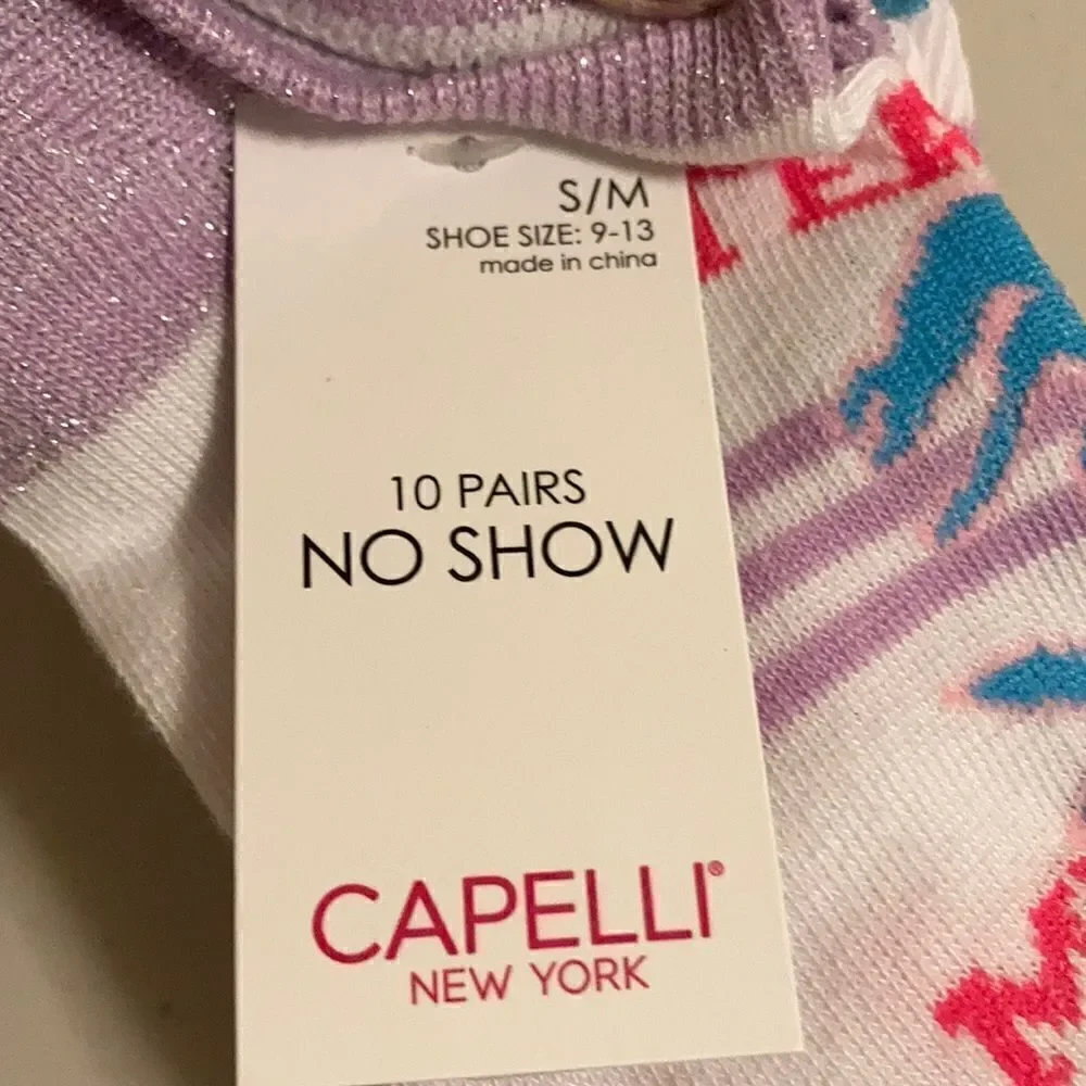 Capelli S/M mermaid theme No Show Socks 10 pack